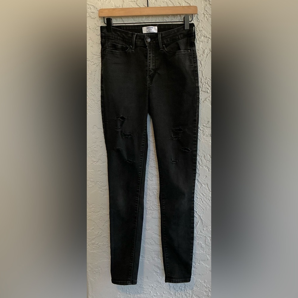 Denizen from Levi's Black Distressed Women's Hi-Rise Skinny Jeans